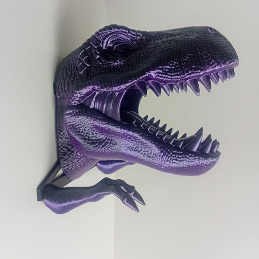 Wall Mounted Heads- Purple and Black Tyrannosaurus Rex