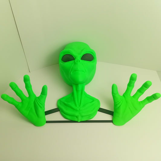 Large Green Alien Wall Mounted Head
